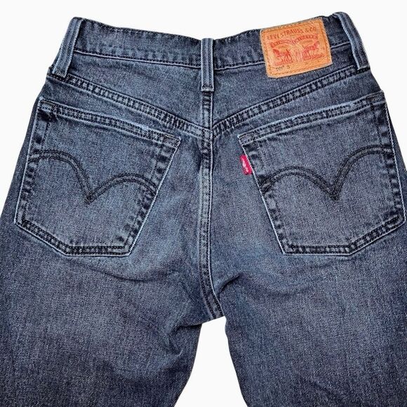 Levi’s 501s Distressed Raw Hem Skinny Straight Jeans in Faded Black Women’s 24 - Picture 7 of 10